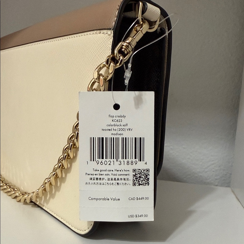 Kate Spade Colorblock Tan and Cream Crossbody Bag - Picture 10 of 10